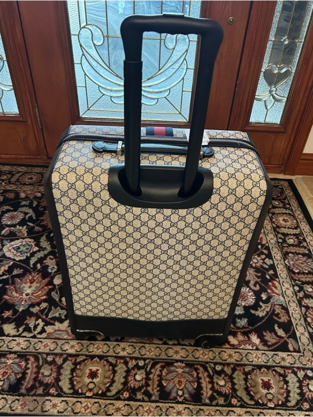 Gucci Savoy, GG Supreme suitcase, iconic blue/red web stripe made in Italy - Picture 11 of 12